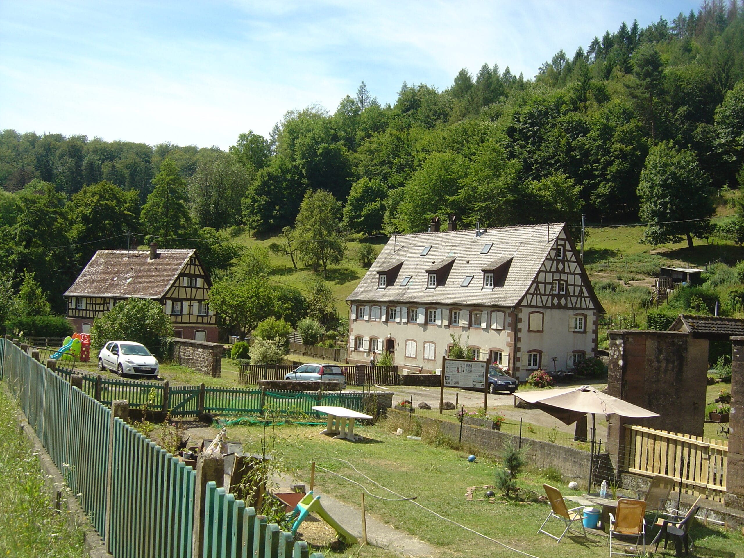Half-timbered houses in an Alsace village