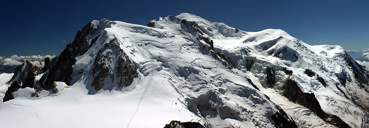 Snow-covered peaks of the Mont Blanc massif